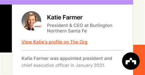 Katie Farmer President And Ceo At Burlington Northern Santa Fe The Org