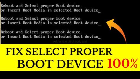 Easily Fix Reboot And Select Proper Boot Device In Any Windows 100 ☺