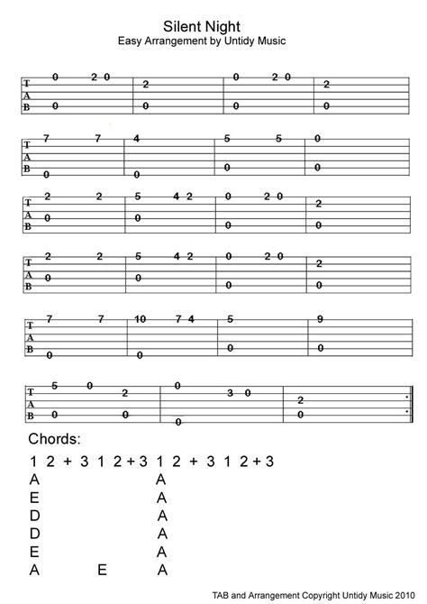 Maybe you would like to learn more about one of these? Silent Night - TAB and Chords for beginner - Untidy Music