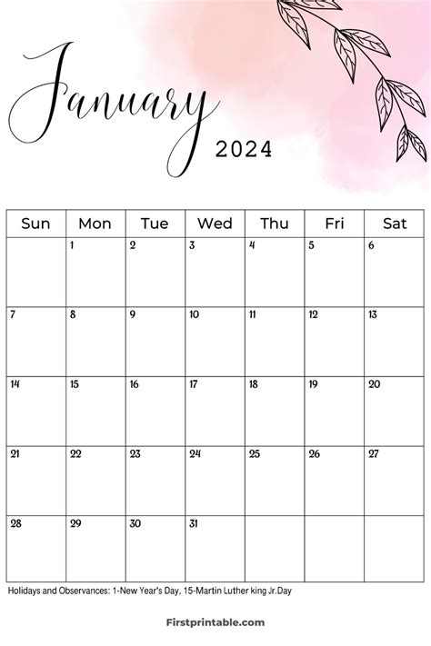 Printable Editable Fillable January Calendars 2024 2025 Artofit
