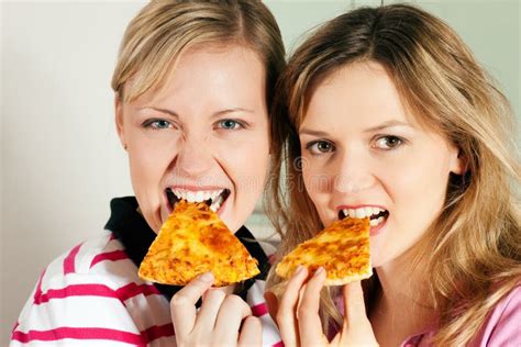 Eating Pizza Stock Image Image Of Fast Women Hungry 12357889