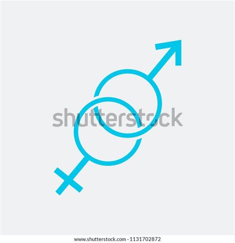 Female Male Symbols Overlapping Graphic Illustration Stock Vector