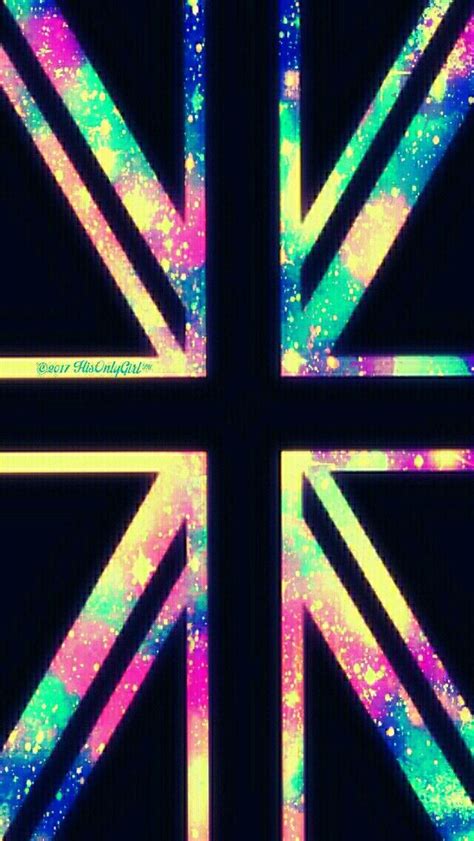Colorful British Flag Galaxy Iphoneandroid Wallpaper I Created For The