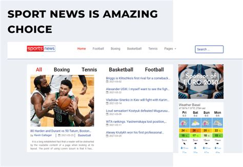 Sports News Website Template
