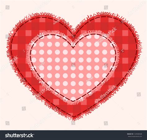 Two Hearts Sewed Together Vector Illustration เวกเตอร์สต็อก ปลอดค่า