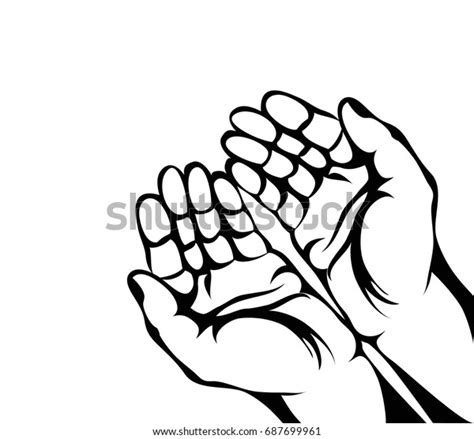 Gesture Open Palms Two Hands Gives Stock Vector Royalty Free 687699961