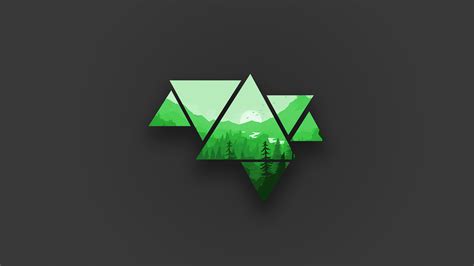 1920x1080 Minimalist Mountains Green 4k Laptop Full HD 1080P HD 4k Wallpapers, Images ...