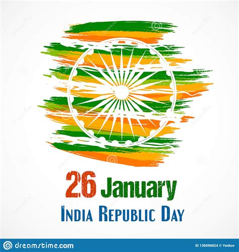 Vector Illustration Of India Republic Day For 26 January Stock Vector