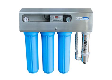 Triple Cartridge Outdoor Rainwater Filtration System With Uv The