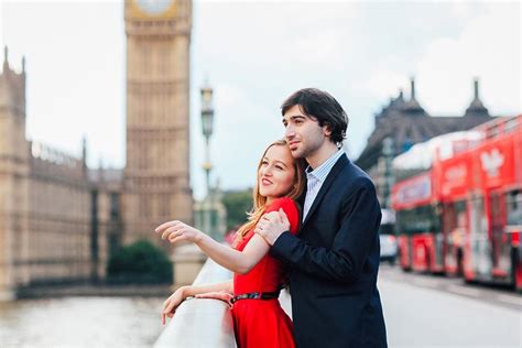 Couples Engagement Pre Wedding London Photo Shoot Love Story Big Ben Westminster Red Dress