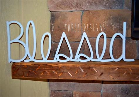 Blessed Wood Sign Wall Decor Wooden Letters By Dplusthreedesigns
