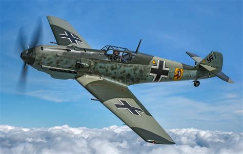 Обои Bf 109 Messerschmitt Ме 109 Luftwaffe Вторая Мировая Война