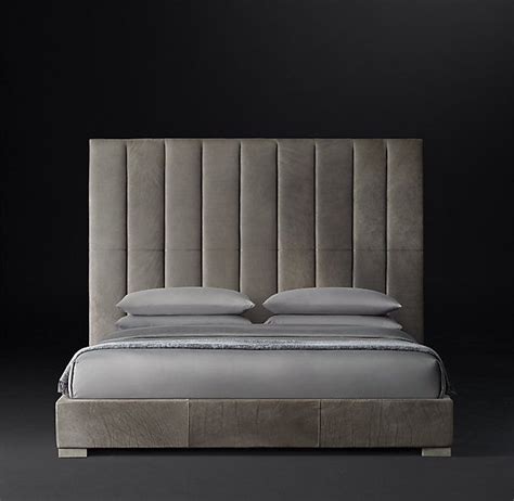 modena panel vertical channel leather platform bed
