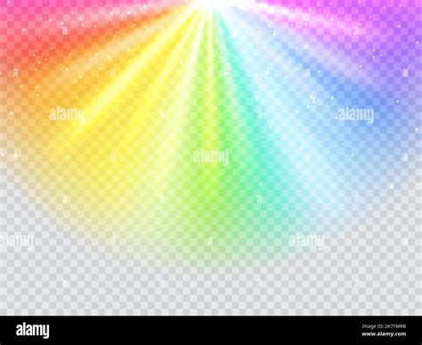 Rainbow Rays On Transparent Background Sun Light Refraction Ray