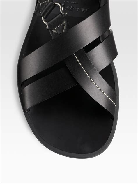 F by ferragamo for fascinating night. Lyst - Ferragamo Leather Sandals in Black for Men
