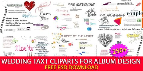 Wedding Text Clipart Psd Collection For Wedding Album Design