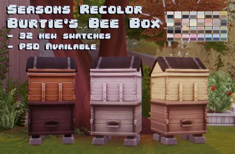 Burties Bee Box Recolored Bee Boxes Sims 4 Seasons Sims 4 Pets