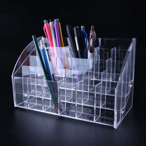 Clear Acrylic Multifunction Office Organizer Desktop Pen Pencil Holder