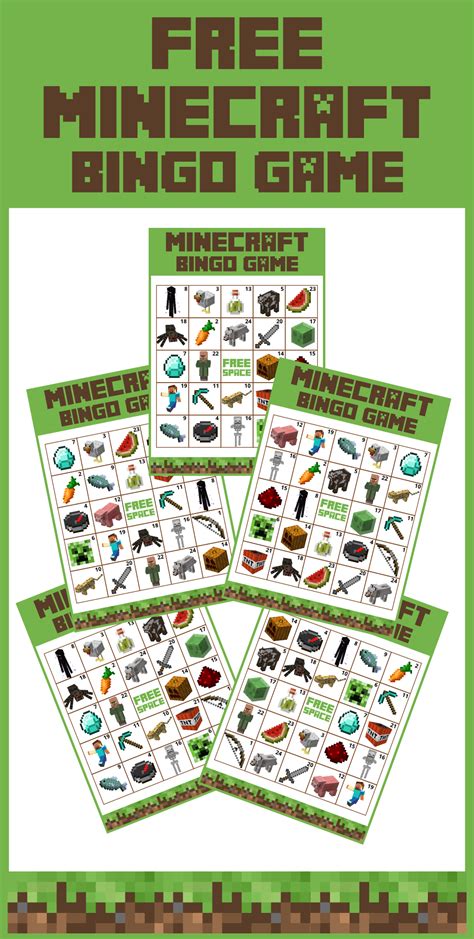 Free Printable Minecraft Bingo Game Printable Templates