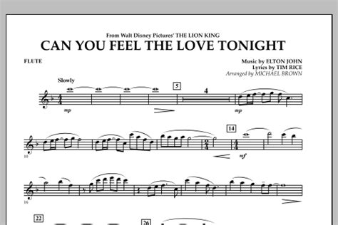 Can You Feel The Love Tonight From The Lion King Flute Sheet