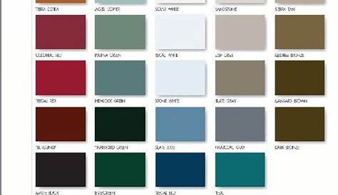 CoolR Metal Roofing Color Chart