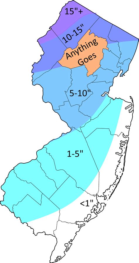 Map How Most Snow Maps Of New Jersey Look Like As A