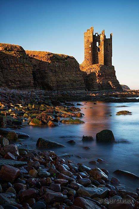 The Ruin Of Old Keiss Castle Balances Precariously On A Cliff On The