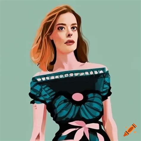 Gillian Jacobs In A Modern Simple Illustration Style Using The Pantone