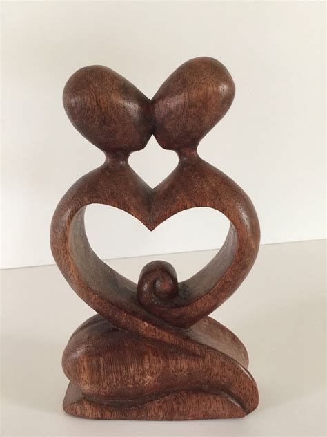 Abstract Wood Love Sculpture Wood Carving With Couple And A Etsy