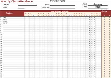 Employee Attendance Tracker Template