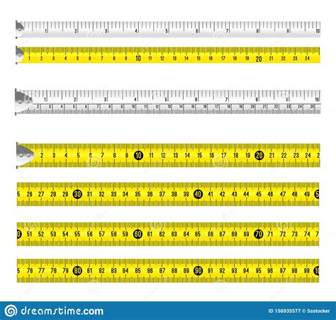 Ruler Measuring Tapes Stock Vector Illustration Of Distance 156935577