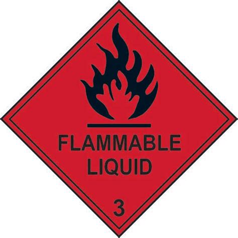 Flammable Liquid 3 Labels Laminated Polypropylene Rsis