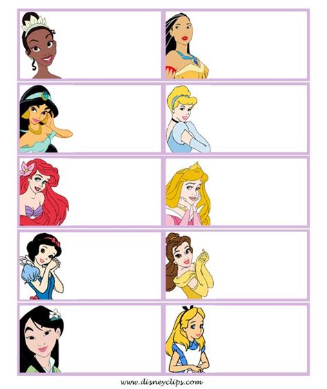 Disney Princess Name Tags Free Printable Printable Templates