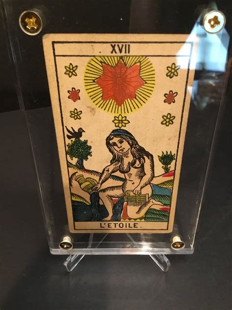 “the Star” Historical Antique Hand Painted Tarot Card 1890s Deviant