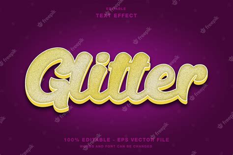 Premium Vector Gold Glitter Editable Text Effect