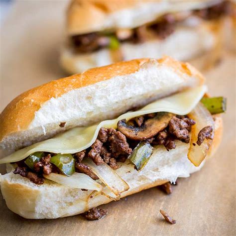 A combination of lean ground beef and apple cider vinegar makes this sloppy joe recipe slightly sweet and slightly tart, made right there in your instant pot®. Ground Beef Philly Cheesesteaks Sandwiches