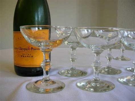 Vintage Champagne Glasses Set Of Eight