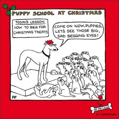 Cartoon christmas rudolph puppy dog. Puppy School Cartoon Dog Humour Christmas Greeting Card ...