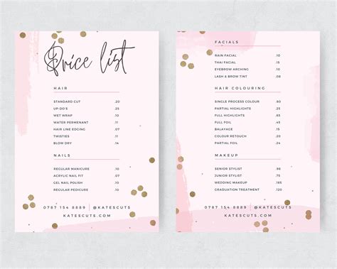 At the enrich academy, we help you hone your skills and polish your talent. Pink & Gold Editable Price list Template / Modern Price ...