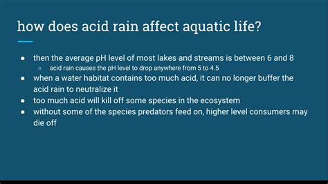 Acid Rain And Its Effects On Aquatic Life Youtube