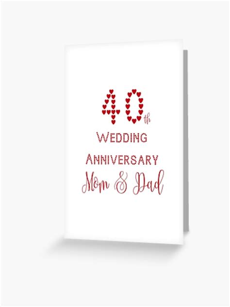 Anniversary Cards Greeting Cards Happy Ruby Anniversary Card 40th