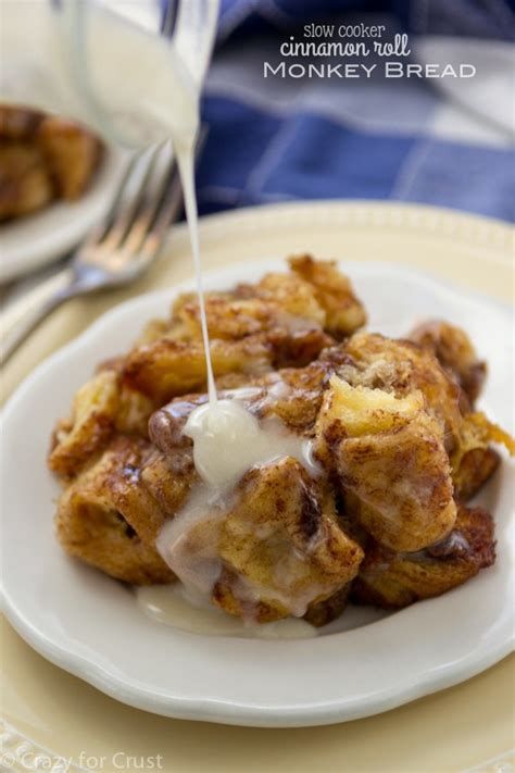 Slow Cooker Cinnamon Roll Monkey Bread Crazy For Crust