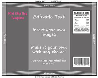 There is no design on the template. Printable Chip Bag Template | Chip bag, Chip bags, Templates printable free
