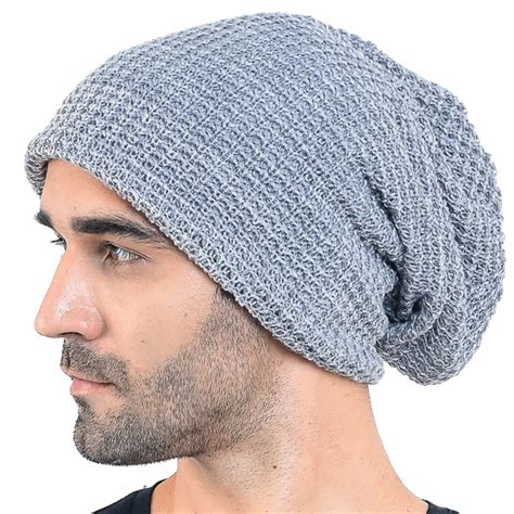 Hisshe Oversized Mens Winter Beanie Cap Classic Slouchy Knit Skullies Cap Baggy Warm Ski Hat For