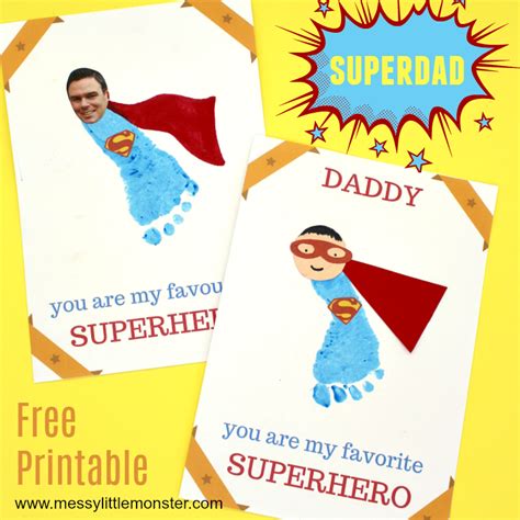 Our free father's day cards honor dads with ideas & styles like traditional or funny and first father's day. Printable Superhero Father's Day Card to make for Superdad ...