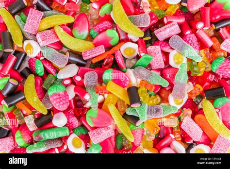 Assorted Mix Of Colorful Candies And Gummy Bears Stock Photo Alamy