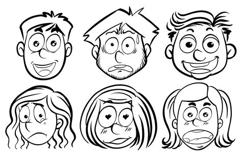 Six Faces With Different Emotions 369576 Download Free Vectors