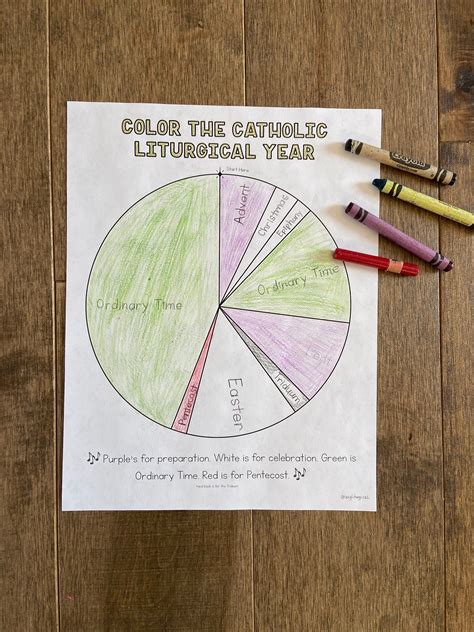 Liturgical Calendar Printable Coloring Page Sheet Lazy Etsy Canada