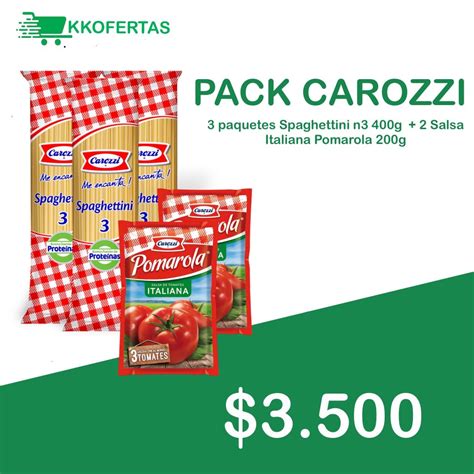 Pack Oferta 3 Fideos Carozzi 2 Salsas Pomarola Ekkomart Cl