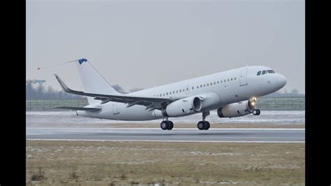 Airbus A 319 With Sharklets Take Off And Low Approach 18th January 2013